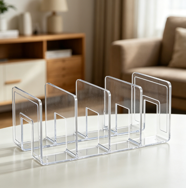Clear acrylic file sorter, 4-section desk organizer (2 pack)