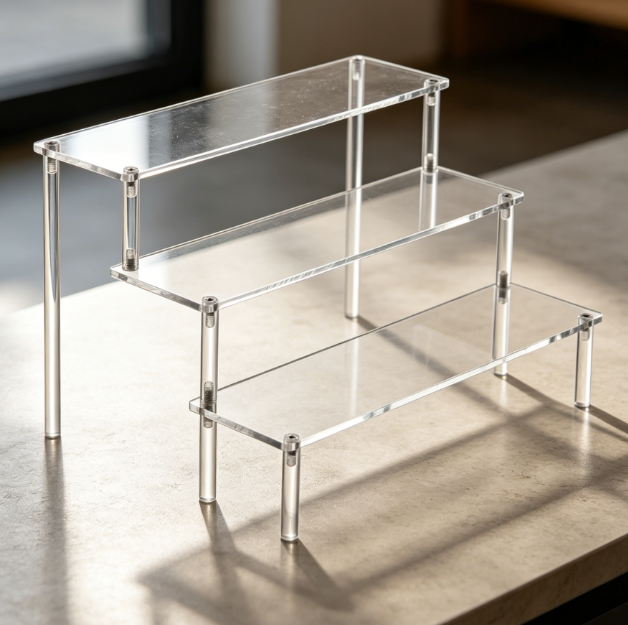Acrylic display riser, 3-tier countertop stand