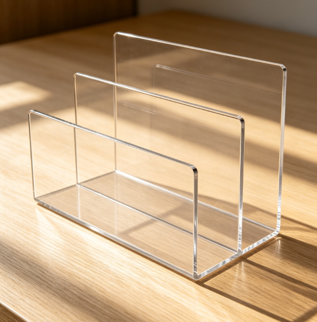 Acrylic hanging file box, desktop storage container