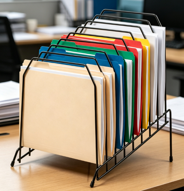 Large Tilted 8-Compartment Metal Wire Organizer - Image 2