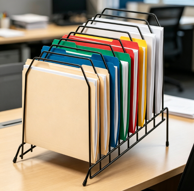 Large Tilted 8-Compartment Metal Wire Organizer