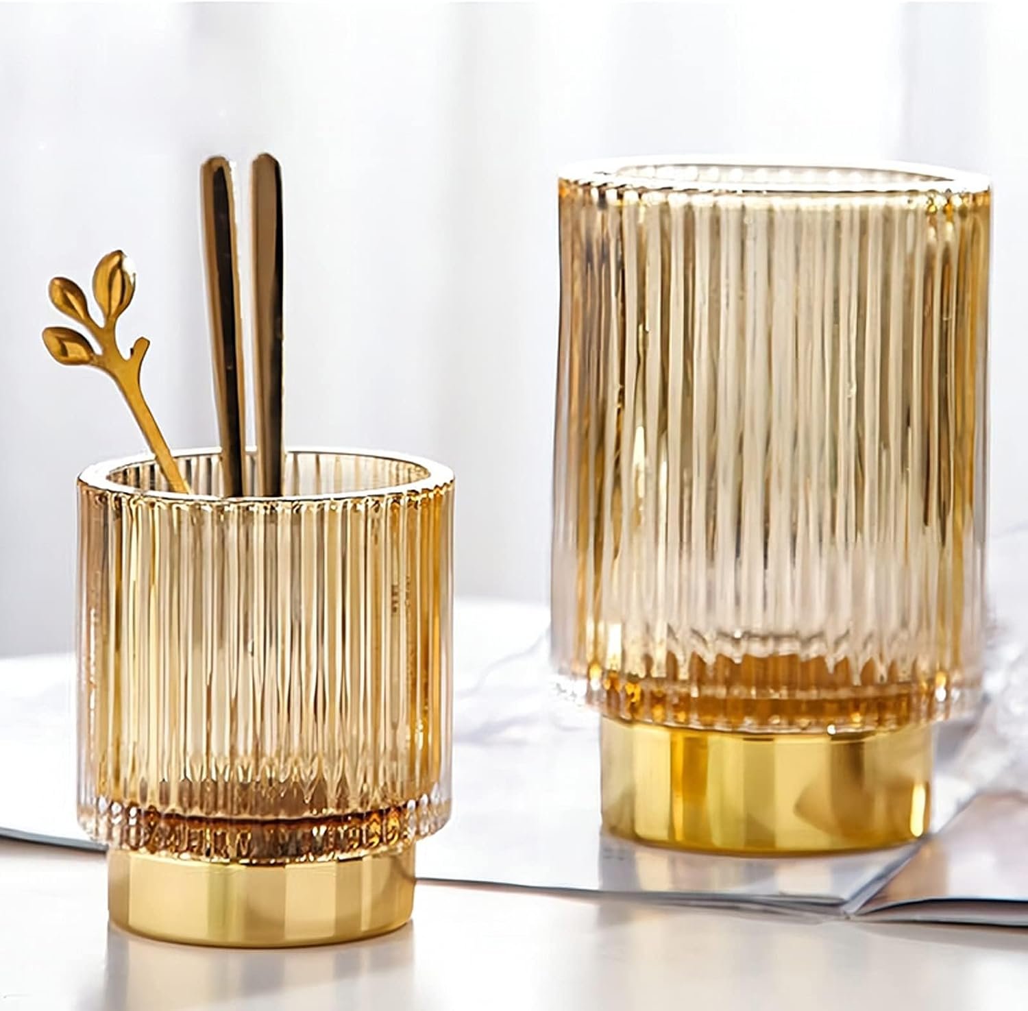 Glass Makeup Brush Holder, Pen Holder Cup