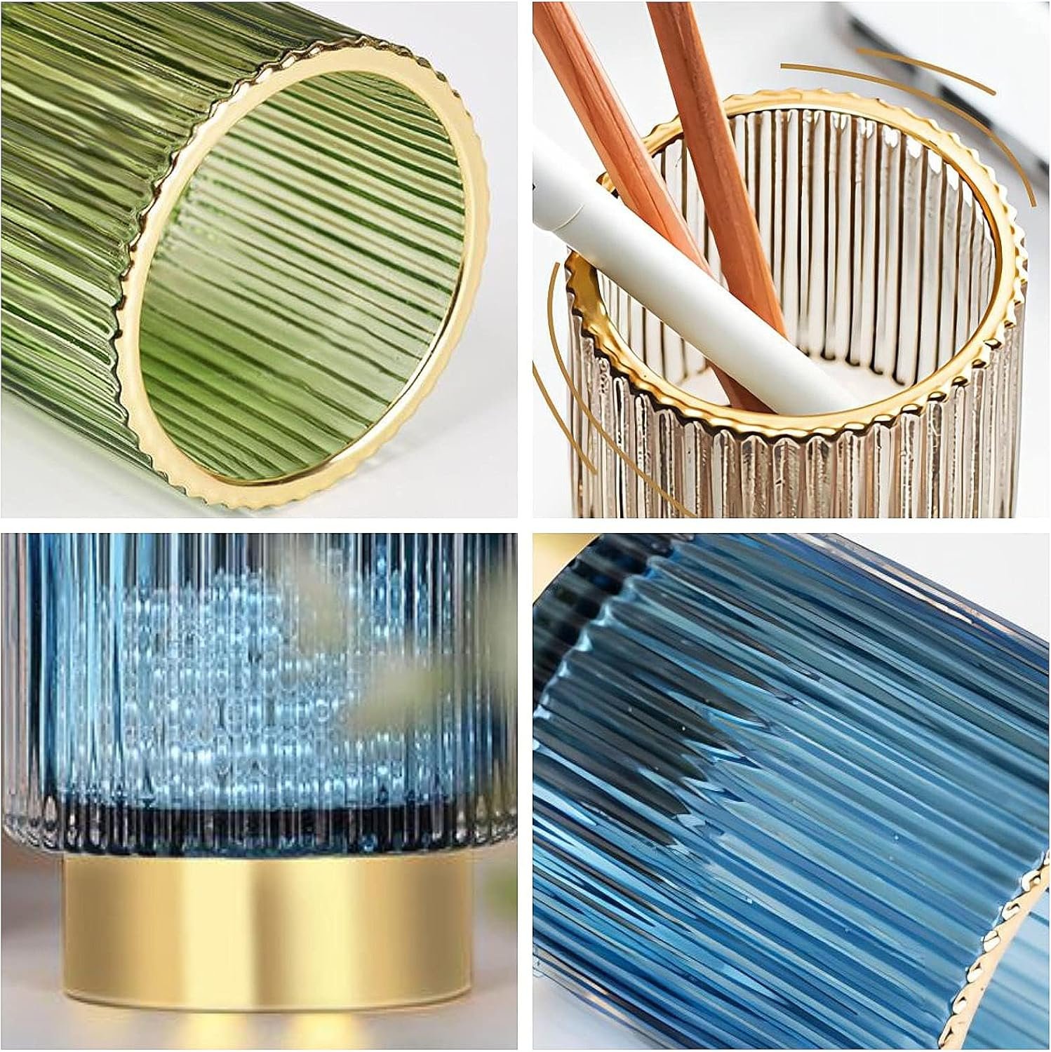 Glass Makeup Brush Holder, Pen Holder Cup - Image 2